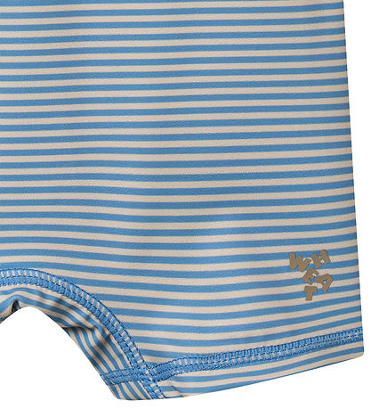 Wheat Badeheldragt - UV40+ - Cas - Blue Swim Stripe
