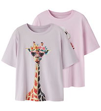 Name It T-shirt - 2-pak - NkfVotea - Lavender Fog/Pirouette