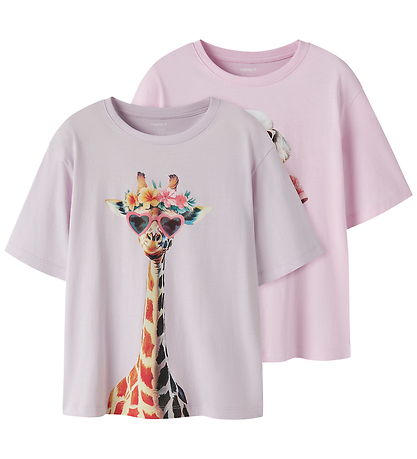 Name It T-shirt - 2-pak - NkfVotea - Lavender Fog/Pirouette