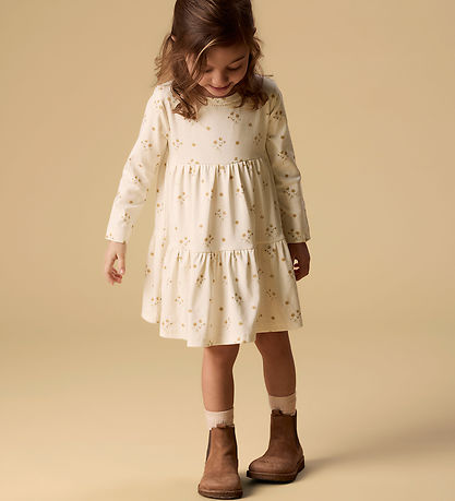 Lil Atelier Kjole - NmfLayo - Coconut Milk/FLOWER YELLOW