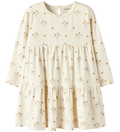 Lil Atelier Kjole - NmfLayo - Coconut Milk/FLOWER YELLOW