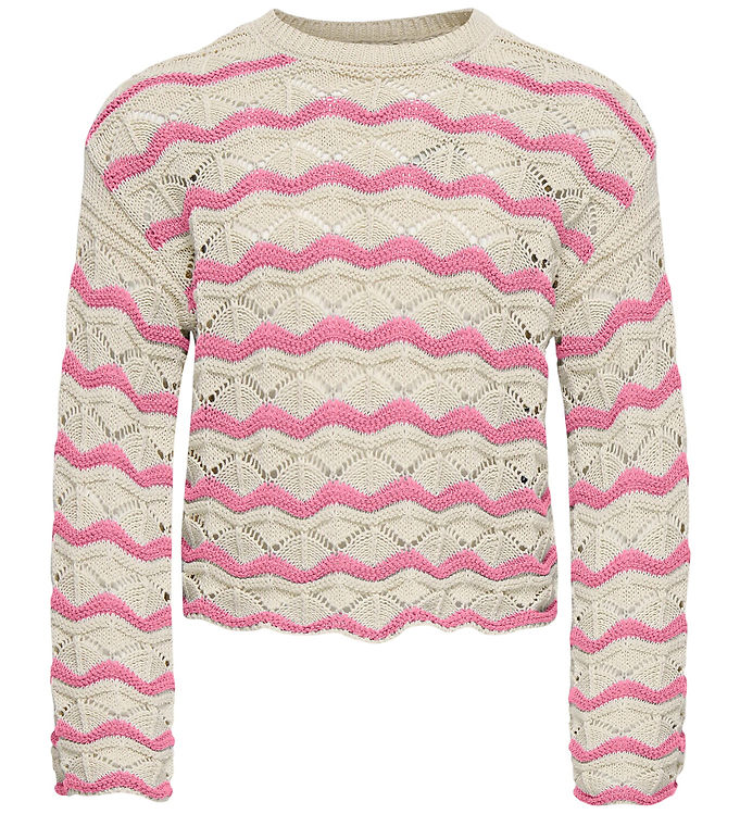 Kids Only Bluse - Strik - KogDonna - Birch/Cashmere Rose