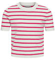Kids Only T-shirt - Strik - KogFie - Cloud Dancer/Pink Yarrow