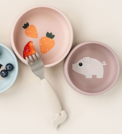 Done by Deer Skål - 2-pak - Silikone - Pigee - Pudder