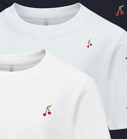 Kids Only T-shirt - KogRex Ketty - 3-pak - White/AOP/White Cherr