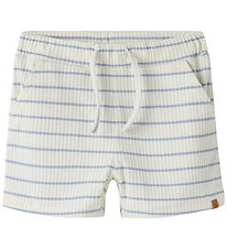 Lil' Atelier Shorts - Rib - NmmKail - Coconut Milk/Zen Blue