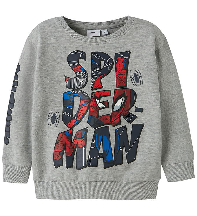 Name It Sweatshirt - NmmFloyd - Spiderman - Grey Melange