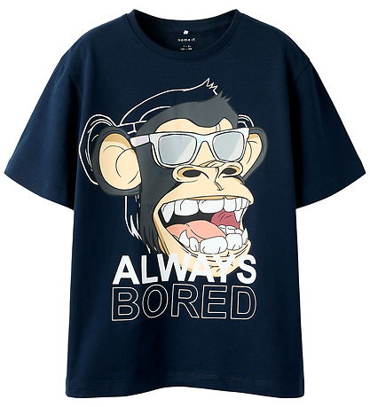 Name It T-shirt - NkmFaddy - Bored - Navy Blazer