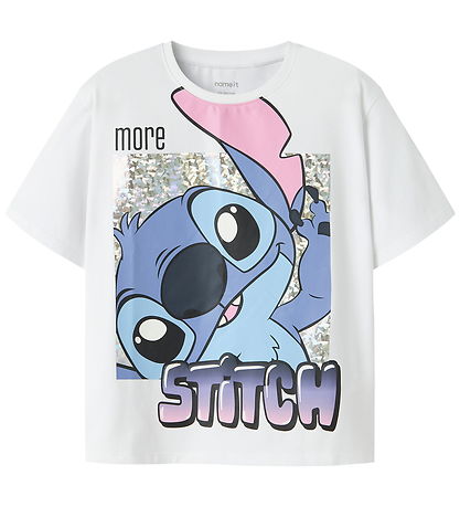 Name It T-shirt - Noos - NkfFora - Stitch - Bright White