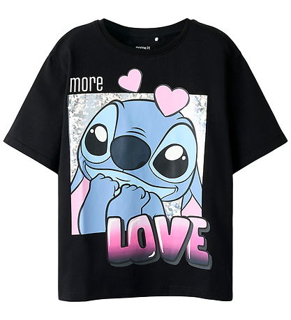 Name It T-shirt - Noos - NkfFora - Stitch - Black
