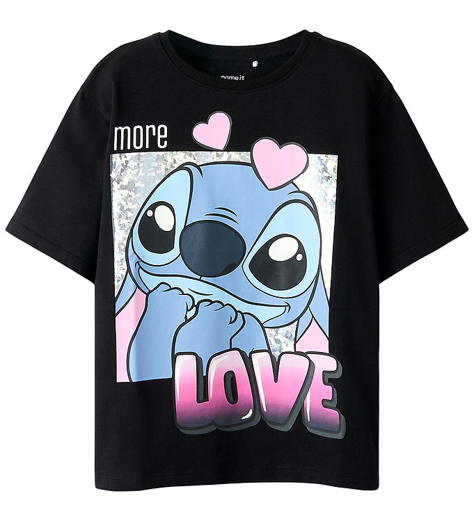 Name It T-shirt - Noos - NkfFora - Stitch - Black