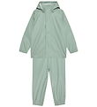 Color Kids Rainwear w. Suspenders - PU - Jadeite