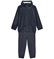 Color Kids Rainwear w. Suspenders - PU - Ebony