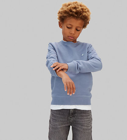 Calvin Klein Sweatshirt - Mono Mini Badge - Blå