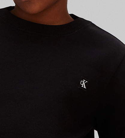 Calvin Klein Sweatshirt - Mono Mini Badge - Sort