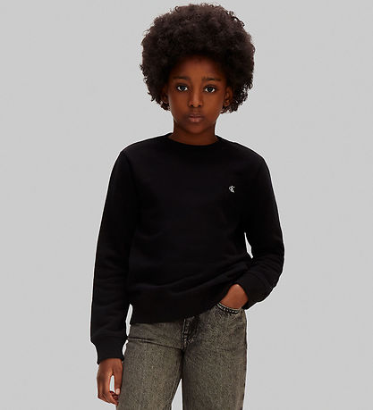 Calvin Klein Sweatshirt - Mono Mini Badge - Sort