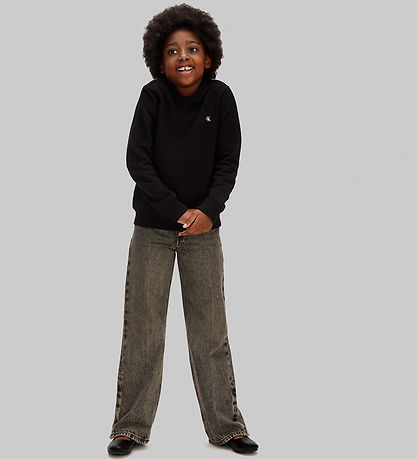 Calvin Klein Sweatshirt - Mono Mini Badge - Sort