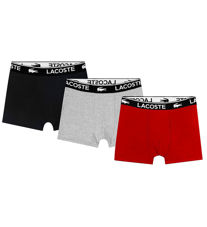 Lacoste Boxershorts - 3-pak - Navy/Rød/Gråmeleret