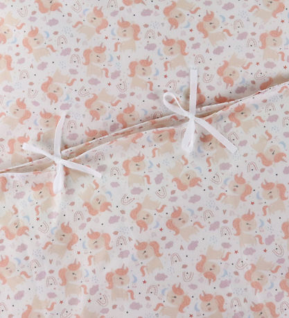 Nørgaard Madsens Sengetøj - Baby - Små enhjørninger - Mauve/Hvid