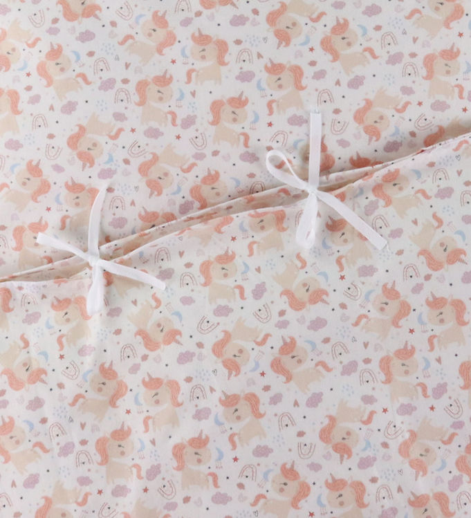 Nørgaard Madsens Sengetøj - Junior - Små Enhjørninger - Mauve/Hv