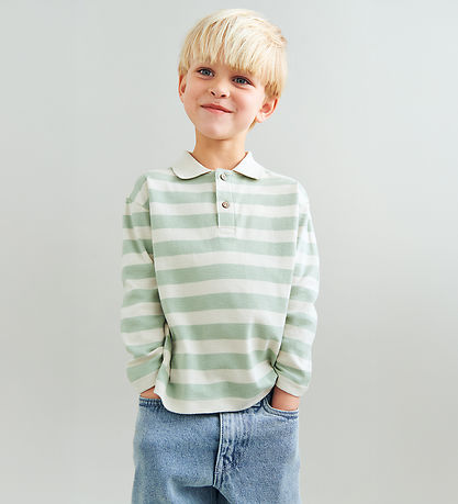 Wheat Polobluse - Fred - Mint Stripe
