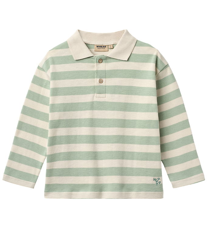Wheat Polobluse - Fred - Mint Stripe billede