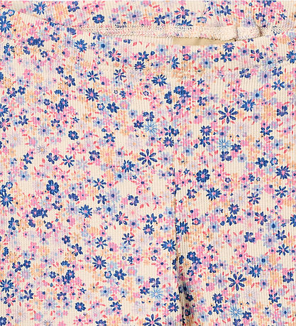 Wheat Leggings - Rib - Jules - Pink Blue Flowers
