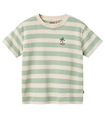 Wheat T-shirt - Liam - Mint Stripe