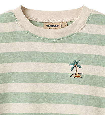 Wheat T-shirt - Liam - Mint Stripe