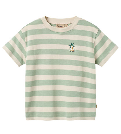 Wheat T-shirt - Liam - Mint Stripe
