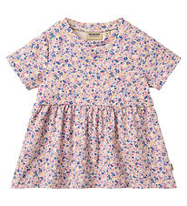 Wheat Kjole - Rib - Anna - Pink Blue Flower