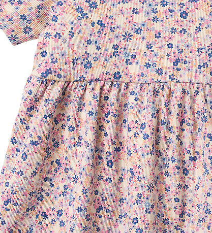 Wheat Kjole - Rib - Anna - Pink Blue Flower