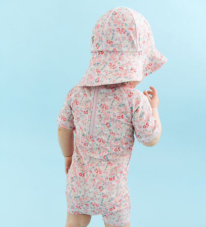 Wheat Badehat - UV40+ - Bora - Powder Flowers and Seashells