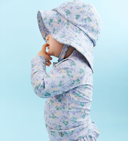 Wheat Badehat - UV40+ - Bora - Purple Light Petunias