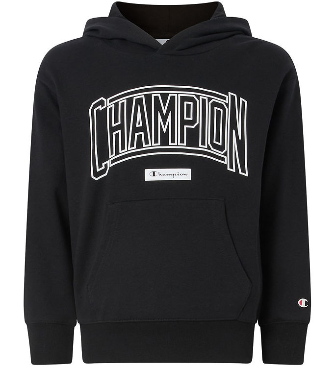 Champion Hættetrøje - Black Beauty m. Logo