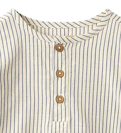 Wheat Skjorte - Bjørk - Dark Blue Stripe