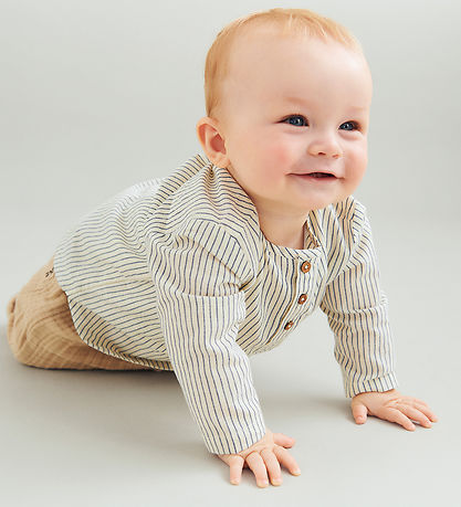 Wheat Skjorte - Bjørk - Dark Blue Stripe