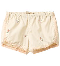 Wheat Shorts - Inger - Ivory Embroidery Flowers