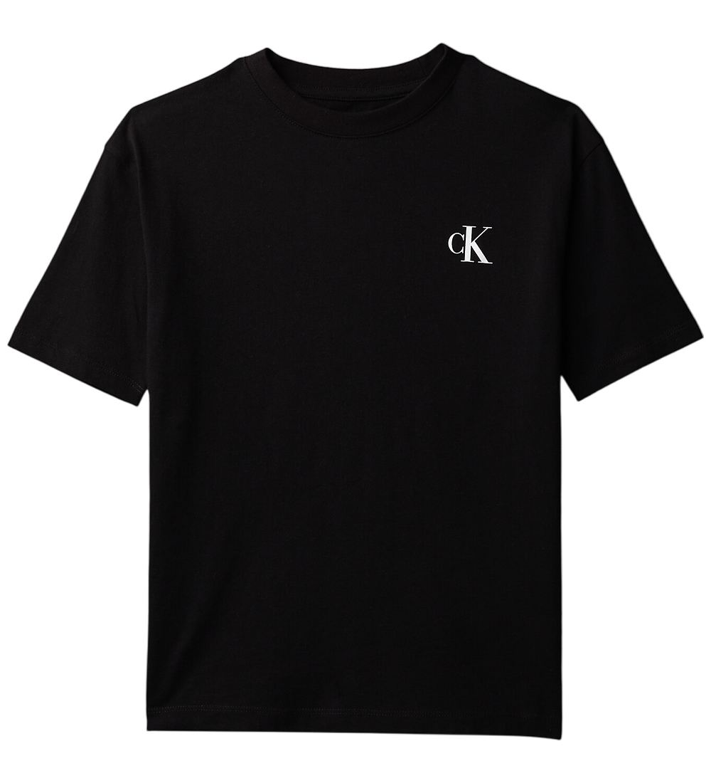 Calvin Klein T-Shirt - Monogramm - Schwarz m. Print - Calvin Klein - 8 Jahre (128) - T-Shirts