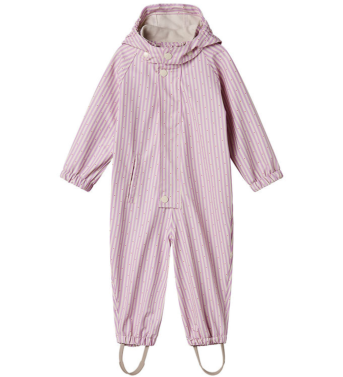 Marmar Orion Regndragt Med Pink Striber Og Hætte - Str. 9m 74cm