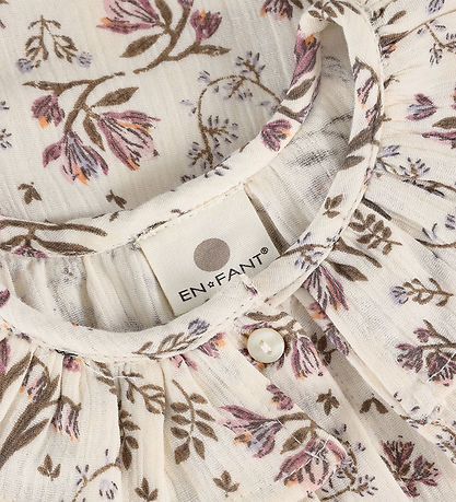 En Fant Kjole - Floral Woven - Eggnog