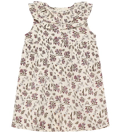 En Fant Kjole - Floral Woven - Eggnog