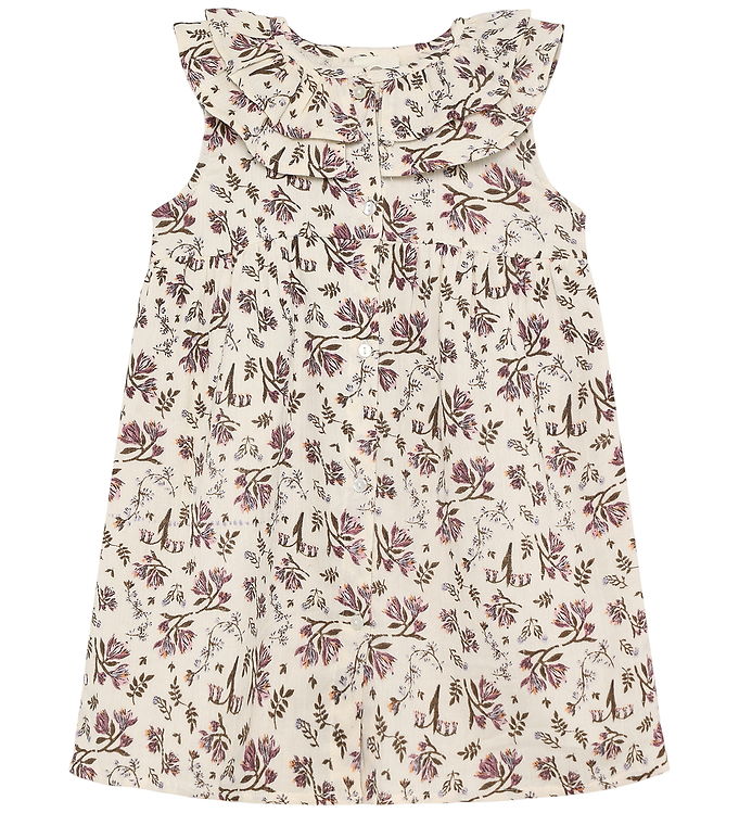 En Fant Kjole - Floral Woven - Eggnog