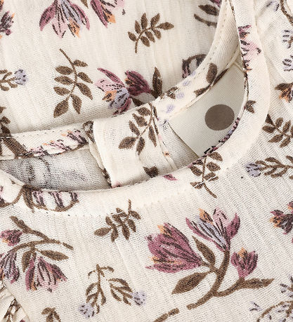 En Fant Kjole - Floral Woven - Eggnog