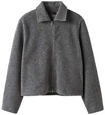 LMTD Fleecejakke - Teddy - Kort - NlfBaria - Dark Grey Melange