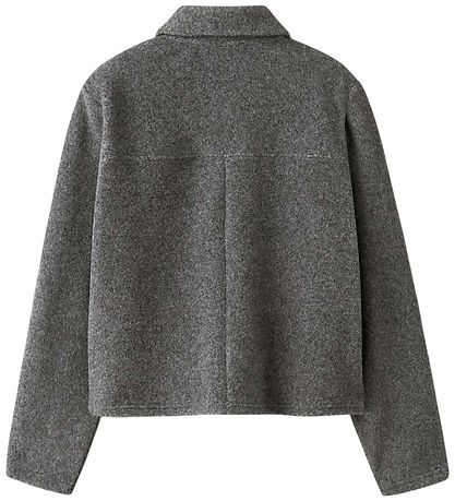 LMTD Fleecejakke - Teddy - Kort - NlfBaria - Dark Grey Melange