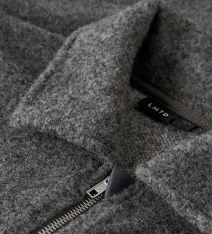 LMTD Fleecejakke - Teddy - Kort - NlfBaria - Dark Grey Melange