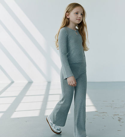 Sofie Schnoor Bukser - Rib - Bomuld/Viskose - CelesteSY - Grey M
