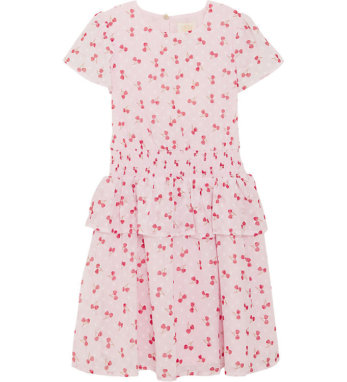 Creamie Kjole - Crepe Dobby - Rose Pink m. Kirsebær
