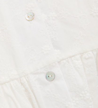 Huttelihut Kjole - Antique White m. Broderi
